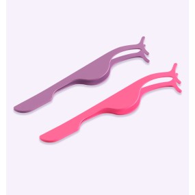 Curved Stainless Steel Eyelash Tweezers with Rounded Tip for False Eyelash Antler Clip Grafting