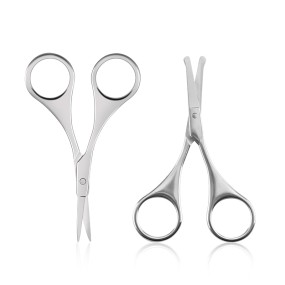 Factory Stainless Steel Beauty Scissors Small Pointed Eyebrow Trimmer Nose Hair Scissors Spa Use False Pedicure Manicure Set