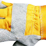 Double Palm Leather Gloves Supplier - Cotton Leather Palm Safety Industrial