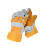 Double Palm Leather Gloves Supplier - Cotton Leather Palm Safety Industrial