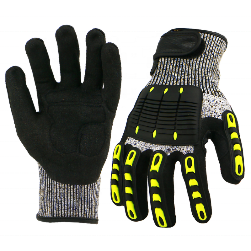 Impact Resistant Gloves Supplier - EN388 TPR Sandy Nitrile Coated Cut Resistant