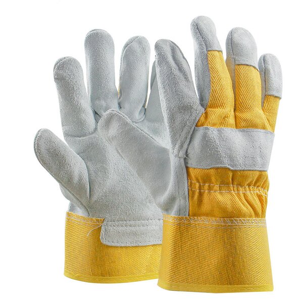 Double Palm Leather Gloves Supplier - Cotton Leather Palm Safety Industrial