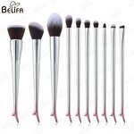 Makeup Brushes Manufacturer - OEM/ODM High-heeled Conical Gradient Silver Handle