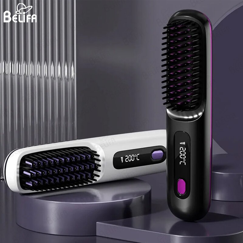 Hair Straightener Brush Manufacturer - OEM Custom Heated Wireless USB Rechargeable