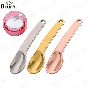 Skincare Spatula Manufacturer - OEM/ODM New Gold Color Mini Metal Cosmetic Spoon