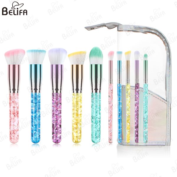 Makeup Brush Set Manufacturer - OEM Custom 10pcs Colorful Rainbow Beauty Brush