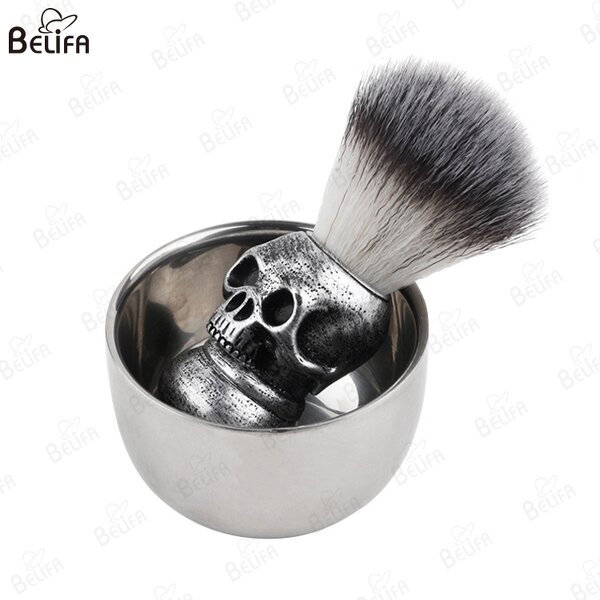 Shaving Brush Manufacturer - OEM/ODM Vintage Facial Clean 3D Skull with Bowl
