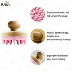 Shampoo Brush Manufacturer - OEM Custom Bamboo Silicone Teeth Head Scalp
