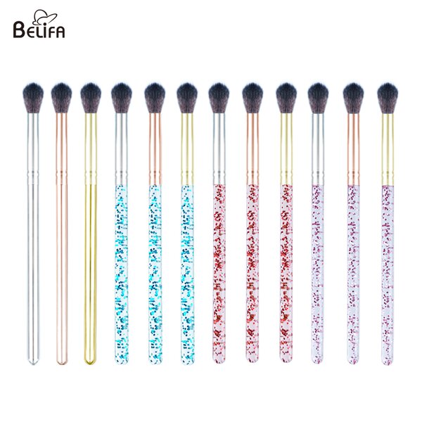 Tapered Makeup Brush Manufacturer - OEM/ODM Pink Crystal Clear Handle Fluffy