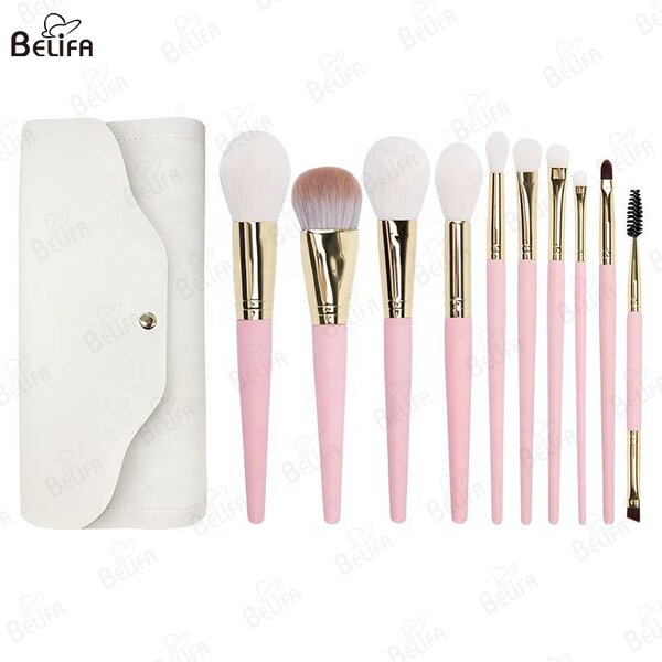 Makeup Brush Set Manufacturer - OEM Custom 10 Pc Synthetic Natural Hair Flower
