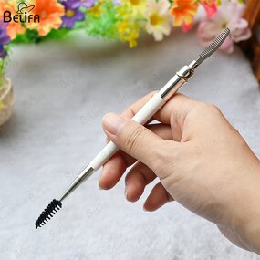 Eyebrow Brush Manufacturer - Wholesale Private Label Angled Double Ended 2 in 1
