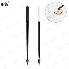 Brow Applicator Manufacturer - OEM Custom 2-in-1 Wax Spatula with Eyebrow Brush