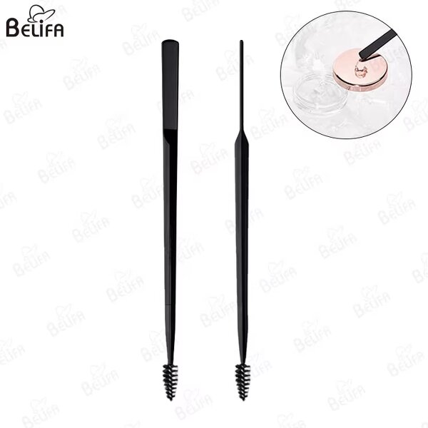 Brow Applicator Manufacturer - OEM Custom 2-in-1 Wax Spatula with Eyebrow Brush