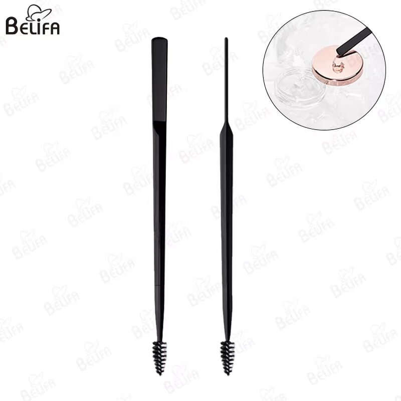 Brow Applicator Manufacturer - OEM Custom 2-in-1 Wax Spatula with Eyebrow Brush
