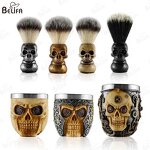 Shaving Brush Set Manufacturer - OEM/ODM New 2in1 Natural Solid Wood Handle
