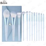 Makeup Brush Set Manufacturer - OEM/ODM High Quality Vegan 12pcs Blue Powder