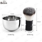 Shaving Bowl Set Manufacturer - OEM/ODM New Silver Stainless Aluminum Handle Stand