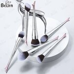 Makeup Brushes Manufacturer - OEM/ODM High-heeled Conical Gradient Silver Handle