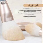 Makeup Brush Set Manufacturer - OEM Custom 10Pcs Wood Handle Blue Brush Kit
