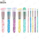 Makeup Brush Set Manufacturer - OEM Custom 10pcs Colorful Crystals Handle Bag