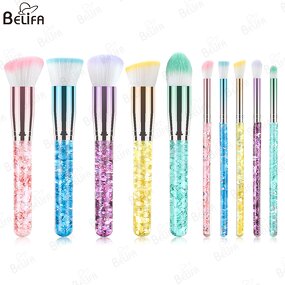 Makeup Brush Set Manufacturer - OEM Custom 10pcs Colorful Crystals Handle Bag