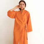 Cotton Linen Bathrobe Factory - OEM Loose Fit Robe Pajamas