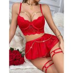 Mesh Lingerie Set Supplier - OEM Splicing Chain Lingerie