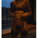 Lace Lingerie Set Factory - OEM Pink Garter Belt Lingerie