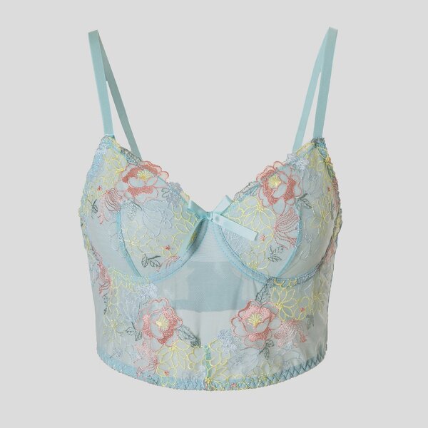 Sheer Bustier Camisole Supplier - OEM Embroidered Mesh Top