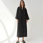 Cotton Linen Bathrobe Factory - OEM Loose Fit Robe Pajamas