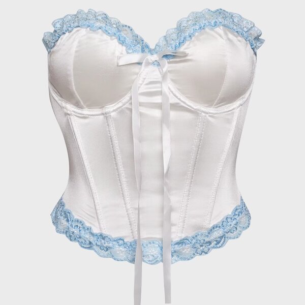 Satin Bustier Top Supplier - OEM Detachable Strap Lingerie