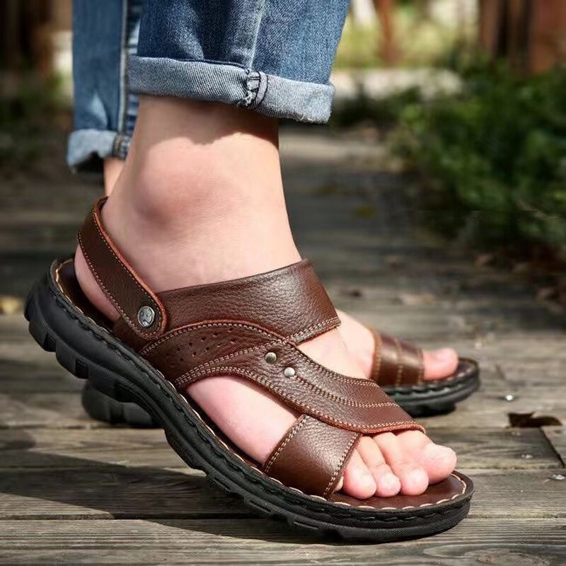Leather Sandals Manufacturer - OEM/ODM 2025 Trendy Genuine Cowhide Summer