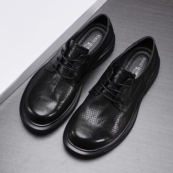 Leather Derby Shoes Manufacturer - OEM/ODM Genuine Cowhide Lace up Summer