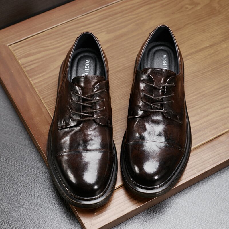 Leather Derby Shoes Manufacturer - OEM/ODM Genuine Cowhide Lace up Platform