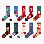Cotton Socks Manufacturer - OEM/ODM Fashionable Red Snowflake Jacquard