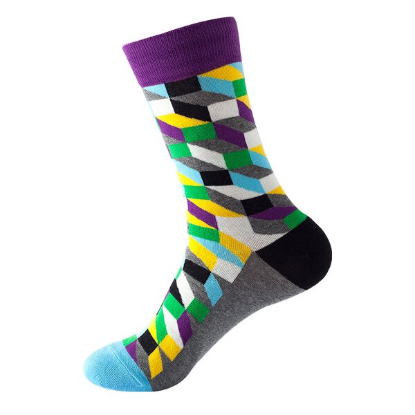 Cotton Socks Manufacturer - OEM/ODM Geometry Jacquard Pattern Custom