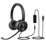 USB Telephone Headset Manufacturer - Binaural ENC with Mic & Volume Control