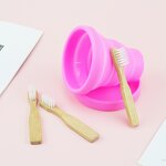 Menstrual Cup Brush Manufacturer - OEM Customized logo Bamboo Wooden