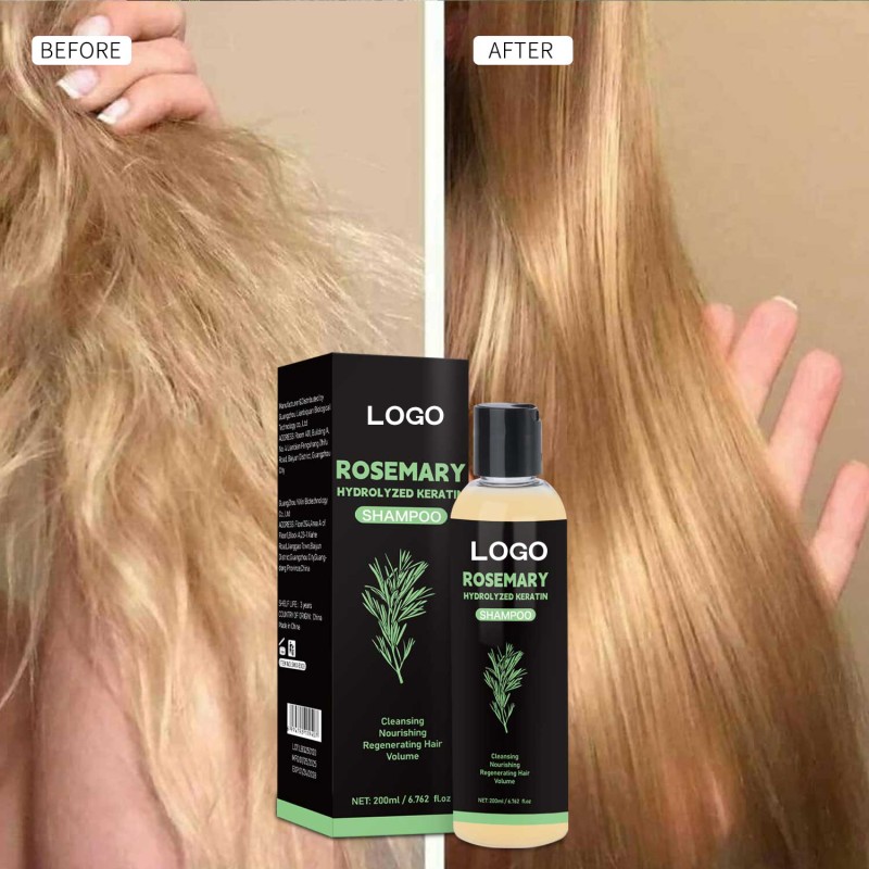 Beauty Custom Deeply Hydrating Balances Oil Content Natural Rosemary Hydrolyzed Keratin Hair Shampoo