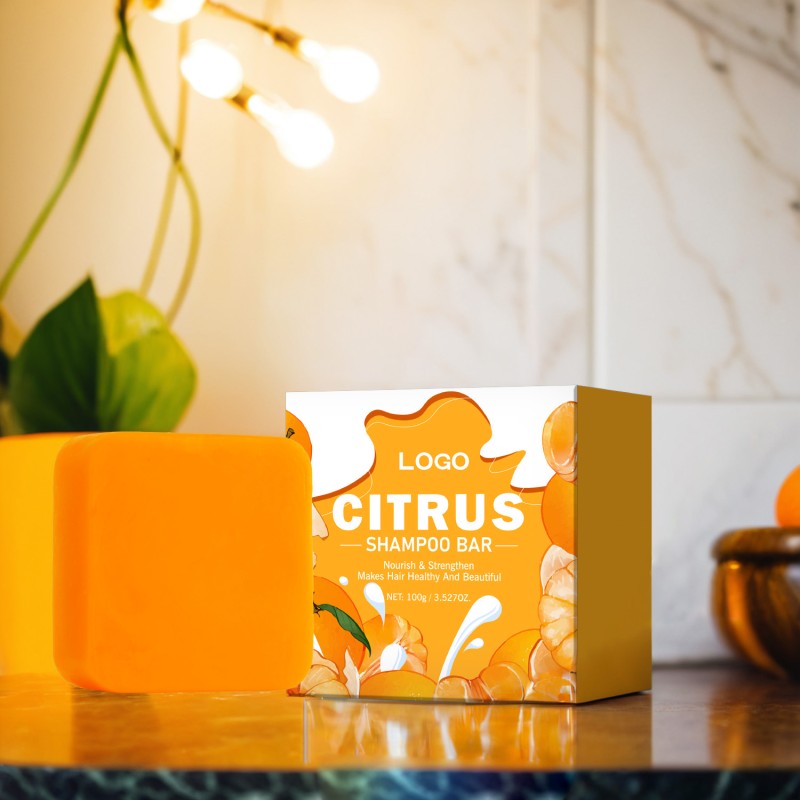 Eco Friendly Custom Natural Ingredient Controls Oil Citrus Shampoo Solid bar for Hair