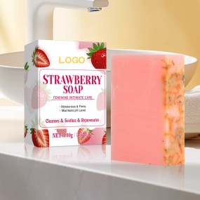 Private Label Cleaning Moisturizing Soothing Natural Bath 100g pink Strawberry Soap bar