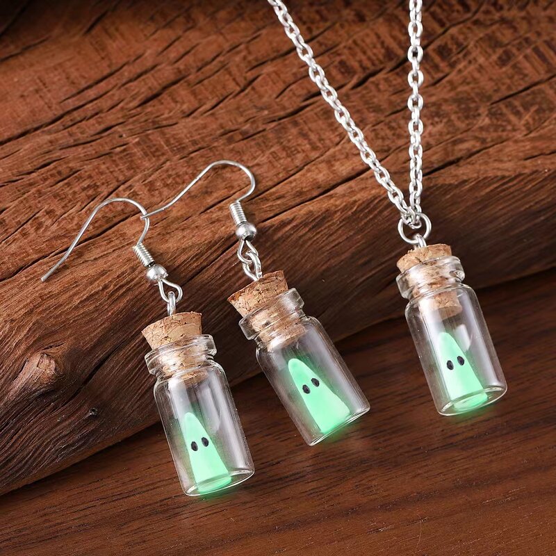Halloween Jewelry Manufacturer - OEM/ODM Luminous Ghost Pendant Earrings