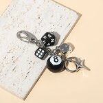 Keychain Manufacturer - OEM/ODM New Star Black 8 Pink Lucky Dice