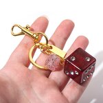 Keychain Manufacturer - OEM/ODM New Star Black 8 Pink Lucky Dice