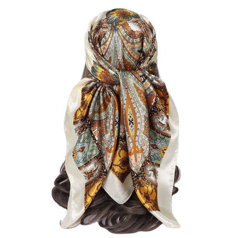 Bandana Headscarf Manufacturer - OEM/ODM Polyester Paisley Golden Thread