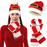 Knitted Hat Set Manufacturer - OEM/ODM New Christmas Red Striped Warm