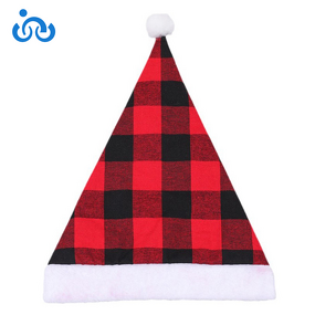 Santa Hat Manufacturer - OEM/ODM New Christmas Red and Black Checkered