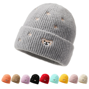 Knitted Hat Manufacturer - OEM Custom Bear Embroidered for Children Candy