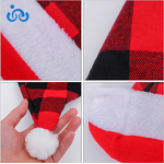 Santa Hat Manufacturer - OEM/ODM New Christmas Red and Black Checkered