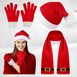 Knitted Hat Set Manufacturer - OEM/ODM New Christmas Red Striped Warm